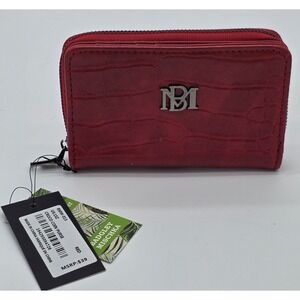 Wallet New Badgley Mischka Vegan Leather Croco Small‎ Red